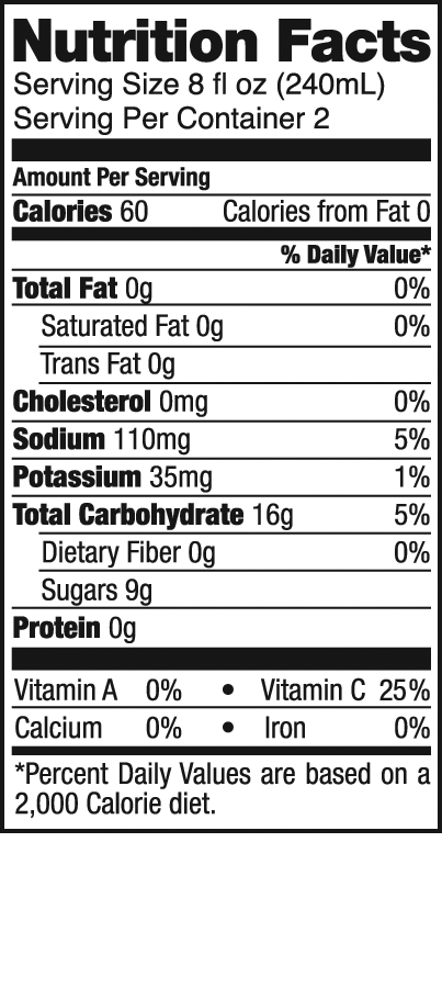 INVIGORADE - Orange Mango - Ingredients